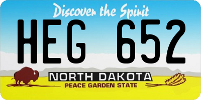 ND license plate HEG652