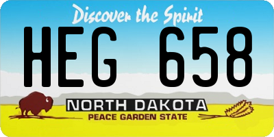 ND license plate HEG658