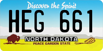 ND license plate HEG661