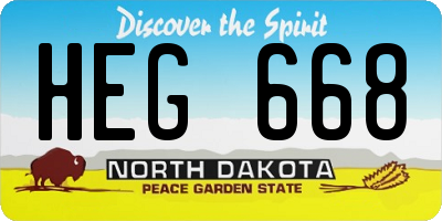 ND license plate HEG668