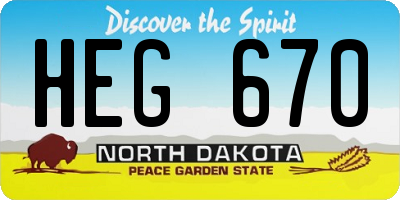 ND license plate HEG670
