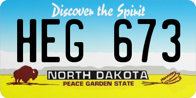 ND license plate HEG673