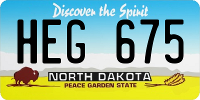 ND license plate HEG675
