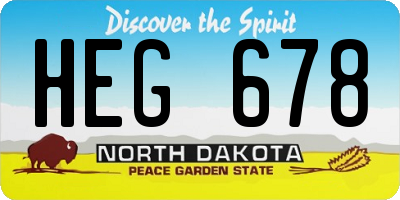 ND license plate HEG678