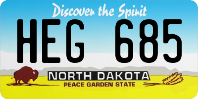 ND license plate HEG685
