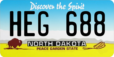 ND license plate HEG688