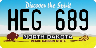 ND license plate HEG689