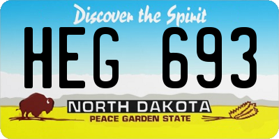 ND license plate HEG693