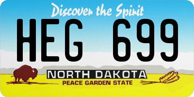 ND license plate HEG699