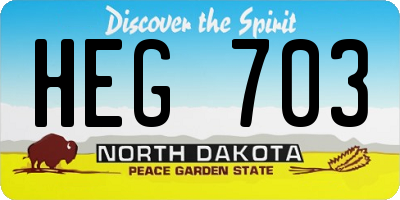 ND license plate HEG703