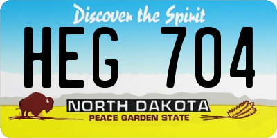ND license plate HEG704