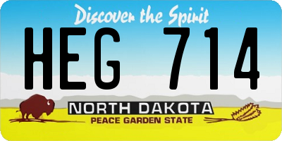 ND license plate HEG714