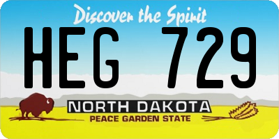 ND license plate HEG729