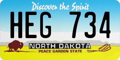 ND license plate HEG734