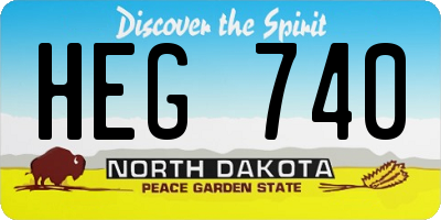 ND license plate HEG740