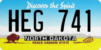 ND license plate HEG741