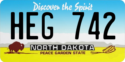 ND license plate HEG742