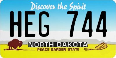 ND license plate HEG744