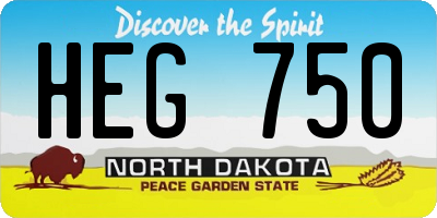 ND license plate HEG750