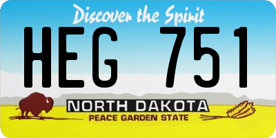 ND license plate HEG751