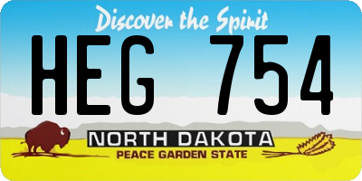 ND license plate HEG754