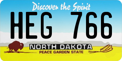 ND license plate HEG766