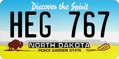 ND license plate HEG767