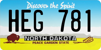 ND license plate HEG781