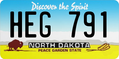 ND license plate HEG791