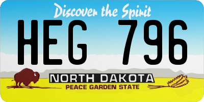 ND license plate HEG796