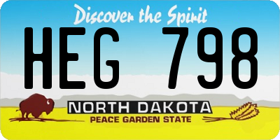 ND license plate HEG798