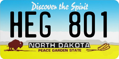 ND license plate HEG801