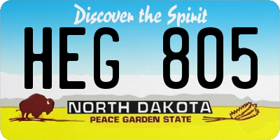 ND license plate HEG805