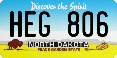 ND license plate HEG806