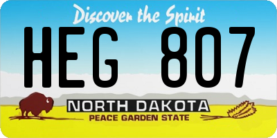 ND license plate HEG807