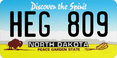 ND license plate HEG809