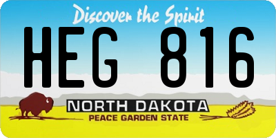 ND license plate HEG816