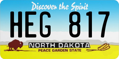 ND license plate HEG817