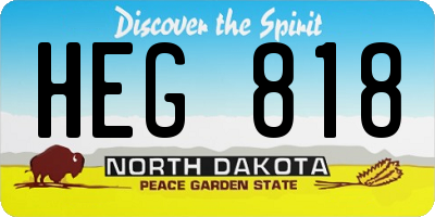ND license plate HEG818