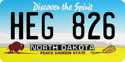 ND license plate HEG826