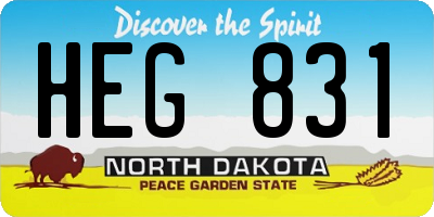 ND license plate HEG831