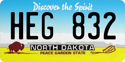 ND license plate HEG832