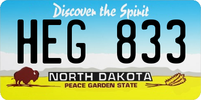 ND license plate HEG833