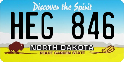 ND license plate HEG846