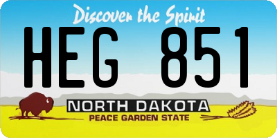 ND license plate HEG851