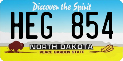 ND license plate HEG854