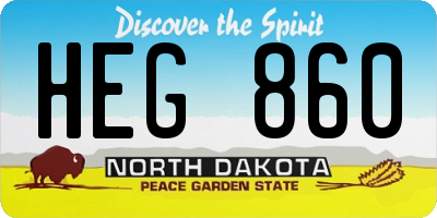 ND license plate HEG860