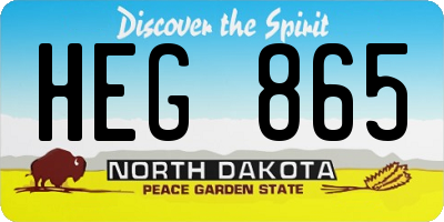 ND license plate HEG865
