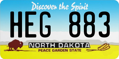 ND license plate HEG883