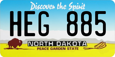 ND license plate HEG885